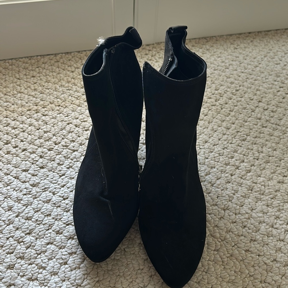 Black suede boots